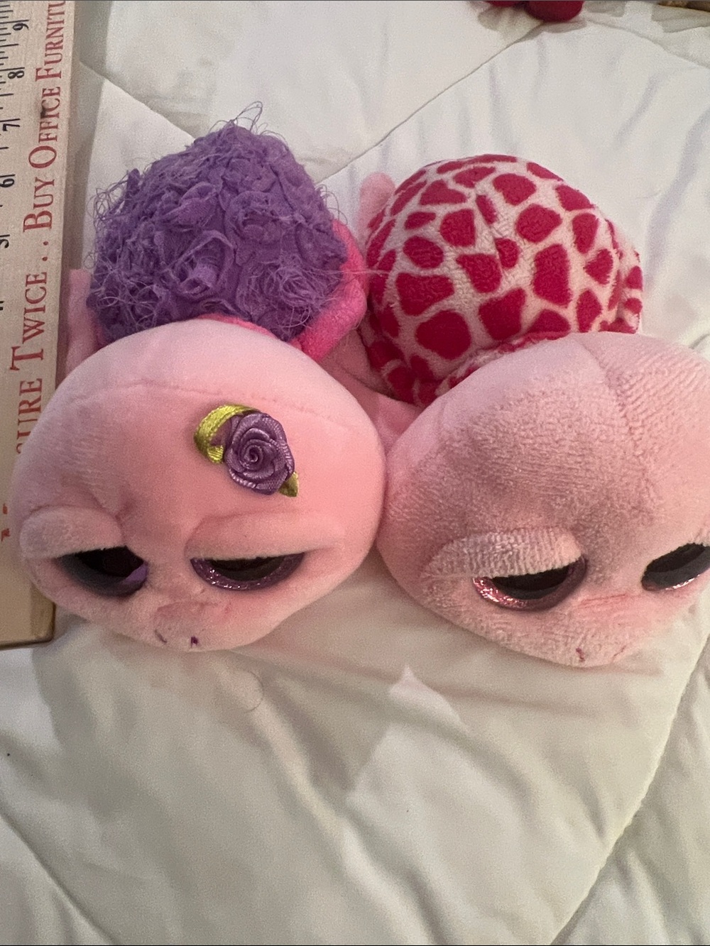 Ty Pink & Purple Plush Pet Duo - Cute Sleepy Eyes